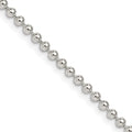 Sterling Silver 2.35mm Beaded Chain w/4in ext.