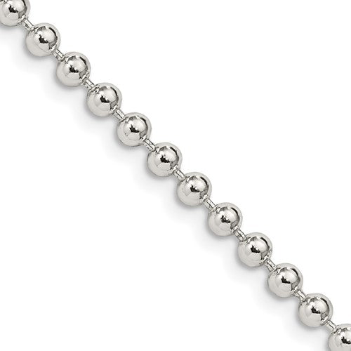 Sterling Silver 3mm Beaded Chain