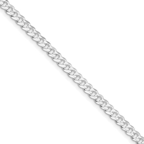 Sterling Silver Rhodium-plated 3.8mm Flat Curb Chain (100 inch Spool)