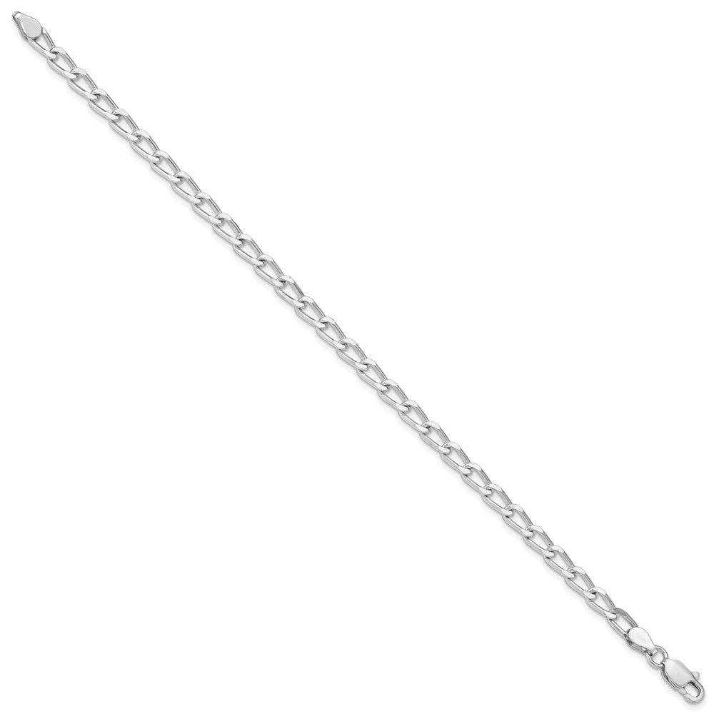 Sterling Silver Amore La Vita Rhodium-pl 4.3mm Link Chain Charm Bracelet