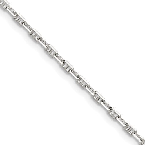 Sterling Silver Polished and D/C 2mm Mariner Link Chain