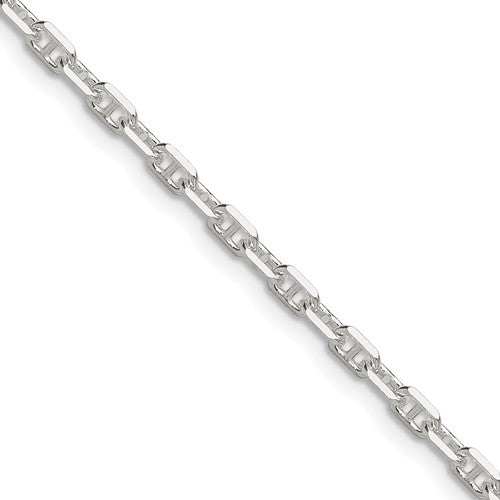 Sterling Silver Polished and D/C 3mm Mariner Link Chain