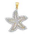 Sterling Silver Flash Gold-Plated and CZ Starfish Pendant