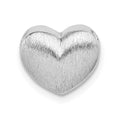 Sterling Silver Rhodium-plated Scratch Finish Heart Chain Slide