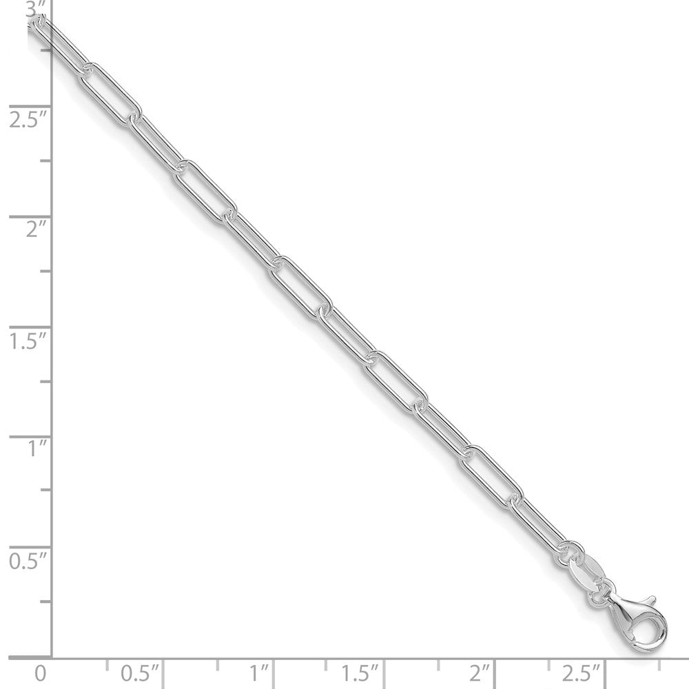 Sterling Silver Rhodium-plated Polished 3.15mm Paperclip Chain