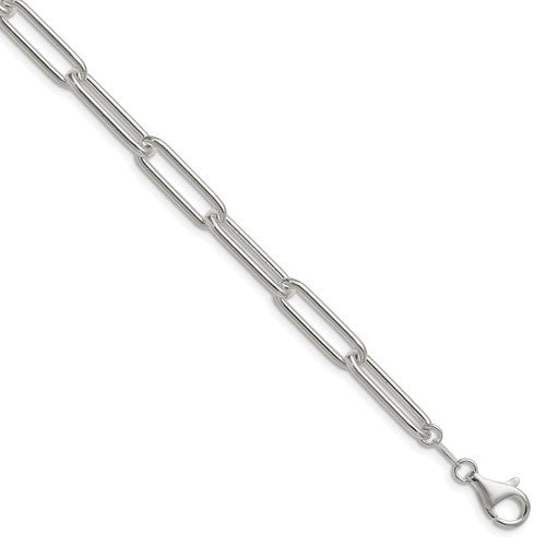 Sterling Silver Polished 6.5mm Paperclip Chain