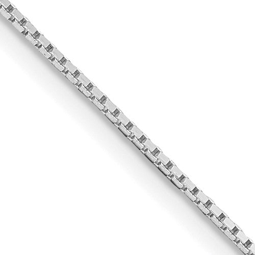 Sterling Silver Rhodium-plated .6mm Mirror Box Chain w/4in ext.