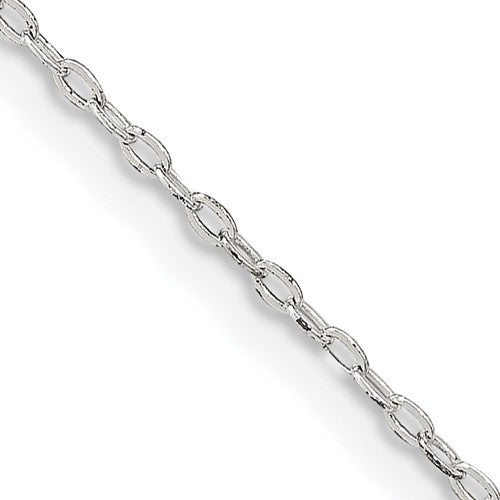 Sterling Silver 1.4mm Flat Oval Cable Chain w/2in ext.