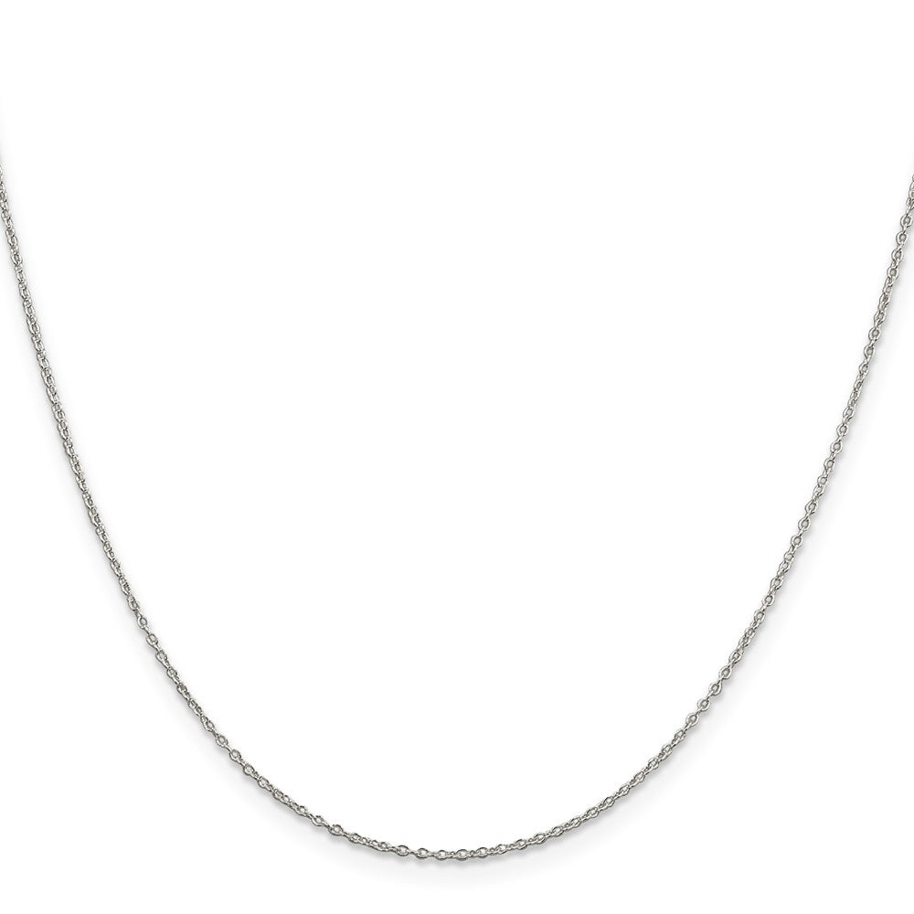Sterling Silver Rhodium-plated 1.1mm Forzantine Cable Chain w/4in ext.