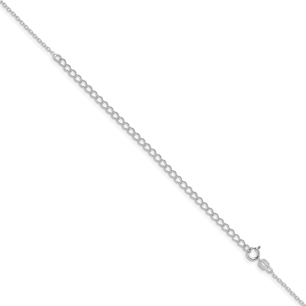 Sterling Silver Rhodium-plated 1.1mm Forzantine Cable Chain w/4in ext.