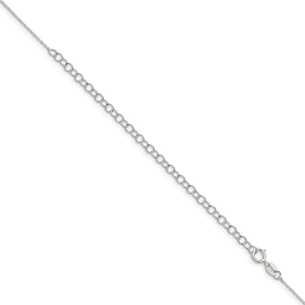 Sterling Silver 1mm 8 Sided D/C Cable Chain w/4in ext.