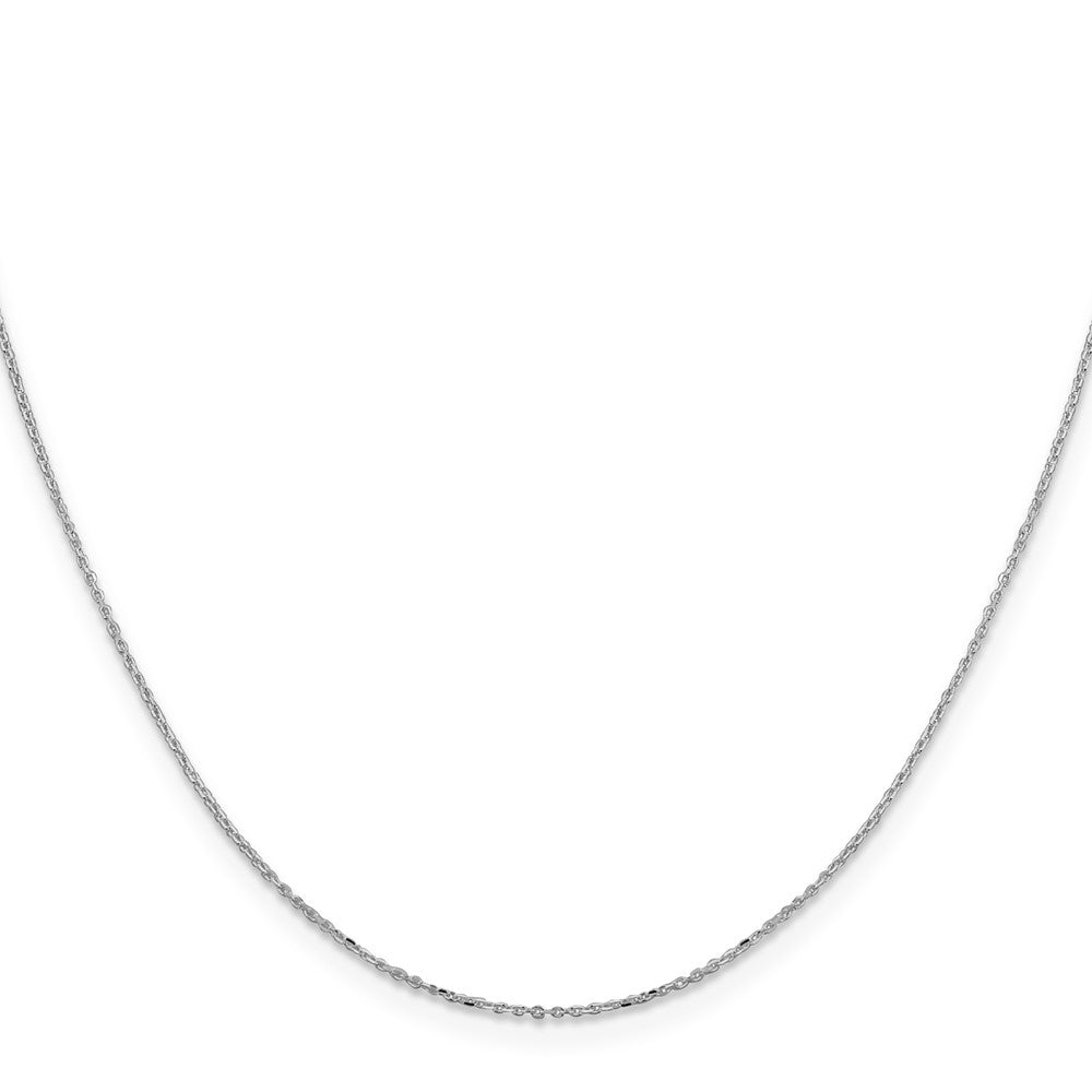 Sterling Silver Rhodium-plated 1mm 8 Sided D/C Cable Chain