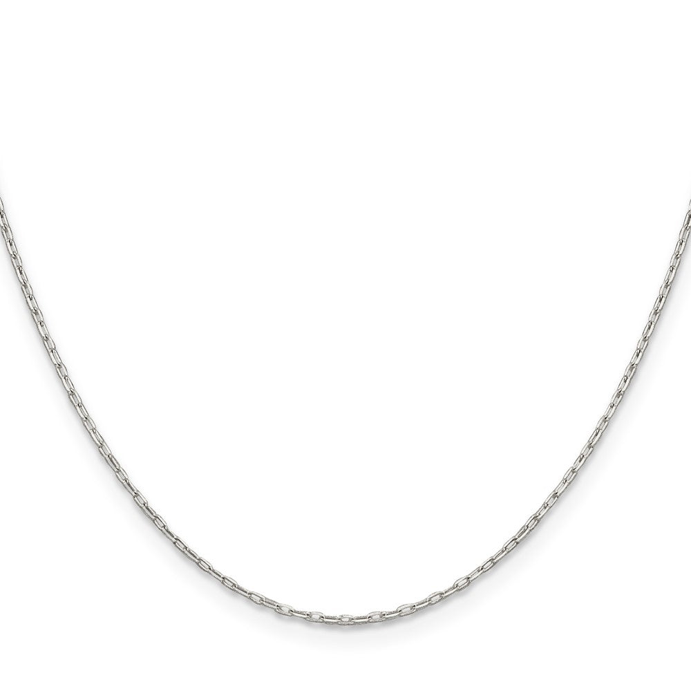 Sterling Silver 1mm Diamond-cut Long Link Cable Chain w/2in ext.
