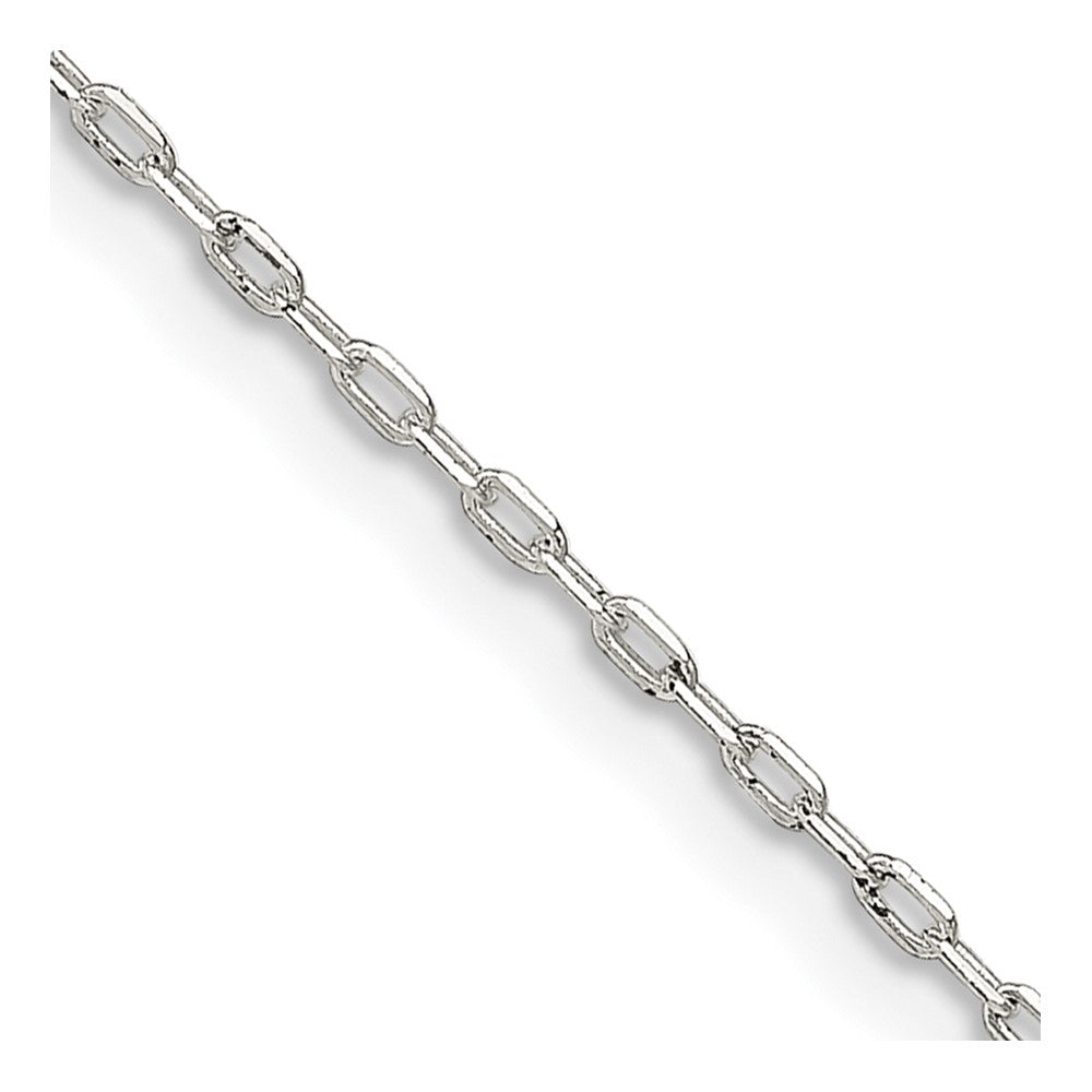 Sterling Silver 1mm Diamond-cut Long Link Cable Chain w/4in ext.