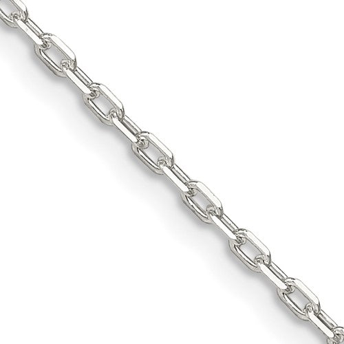 Sterling Silver 1.65mm Diamond-cut Long Link Cable Chain