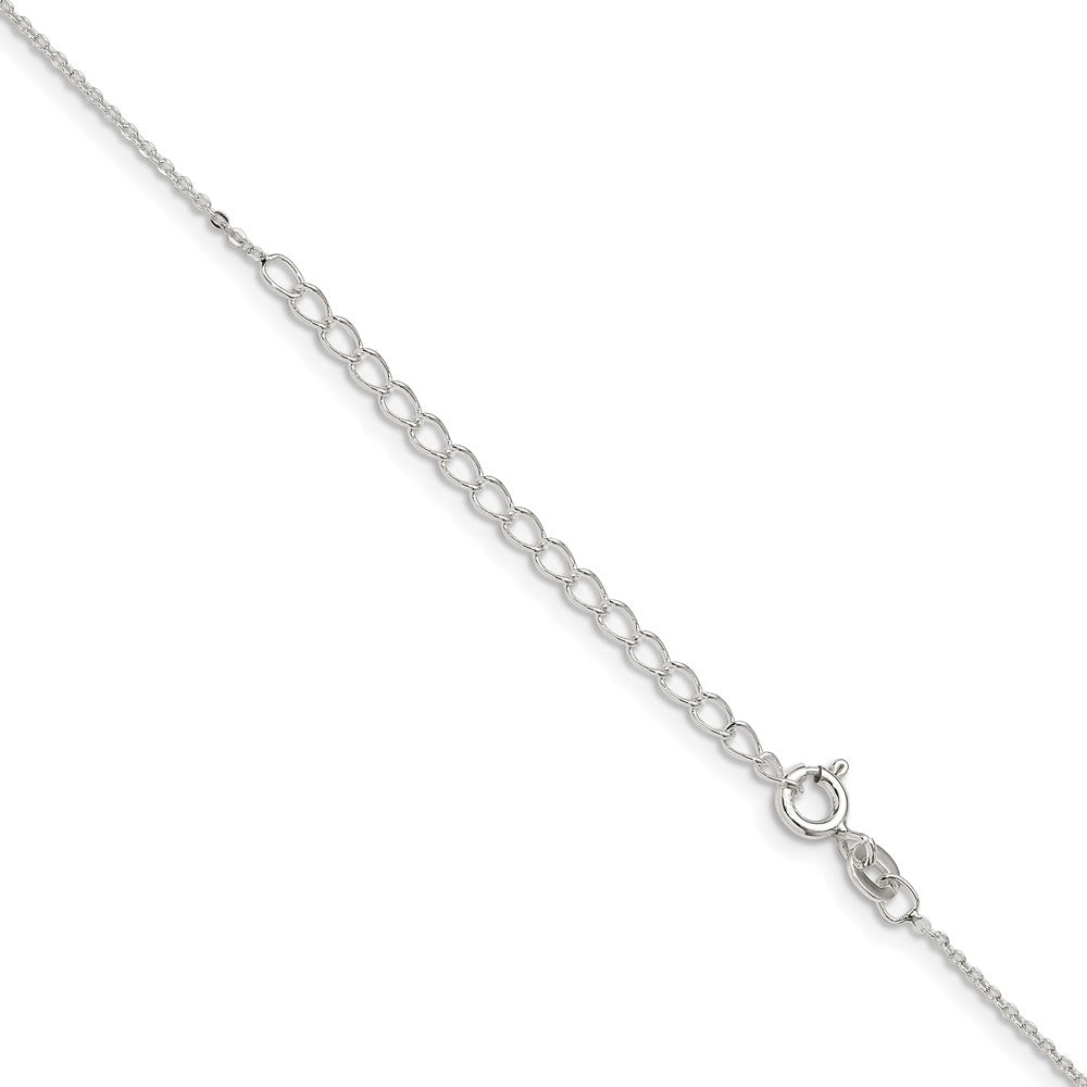 Sterling Silver .9mm Flat Link Cable Chain w/2in ext.
