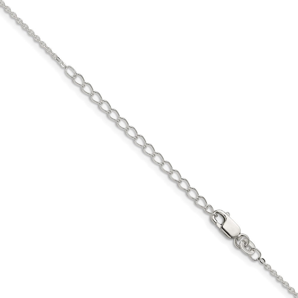 Sterling Silver 1mm Flat Link Cable Chain w/2in ext.
