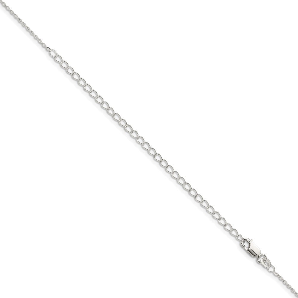 Sterling Silver 1mm Flat Link Cable Chain w/4in ext.