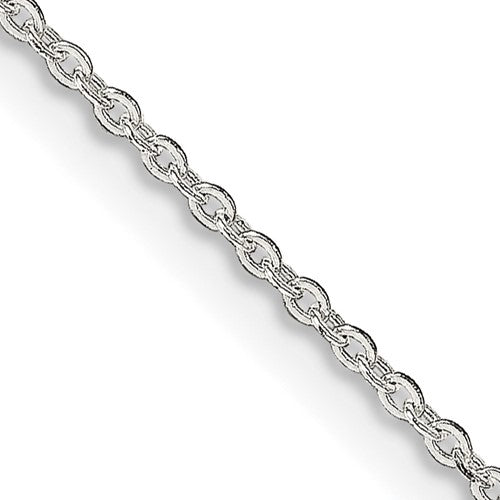 Sterling Silver 1mm Flat Link Cable Chain w/4in ext.