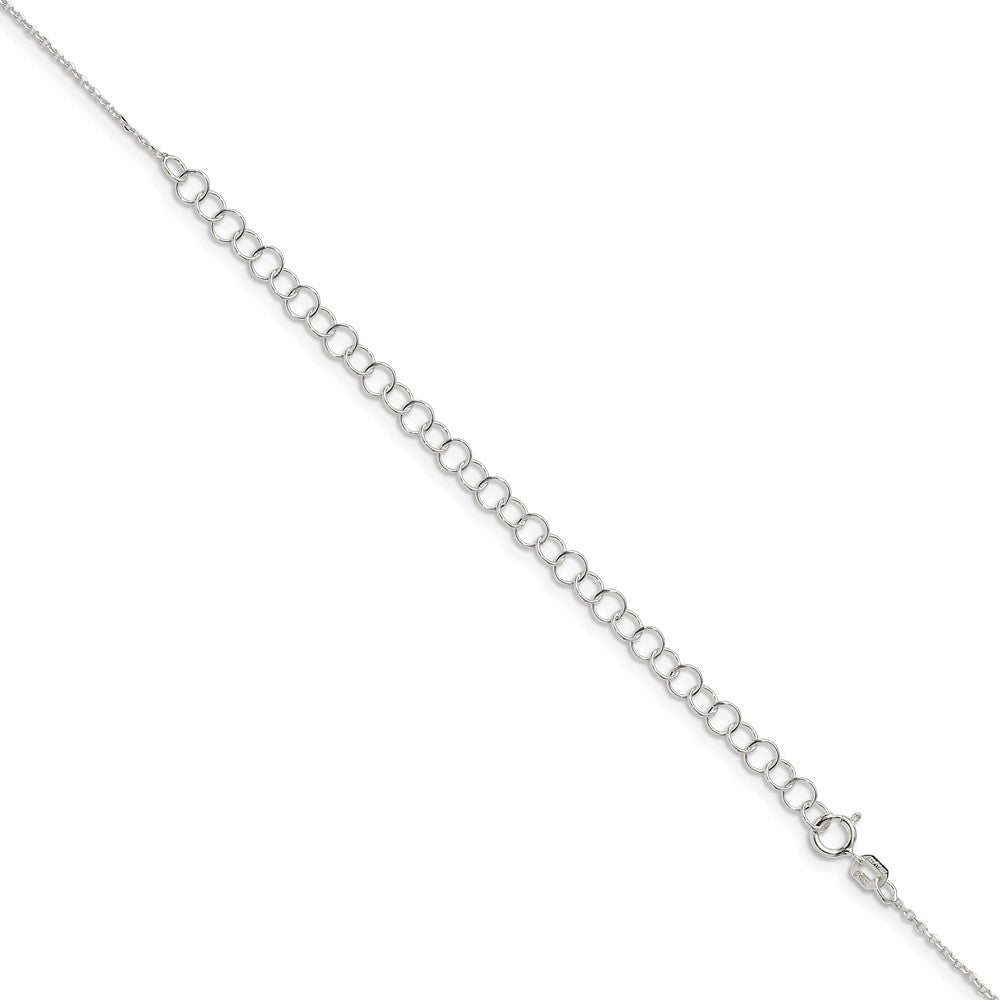 Sterling Silver .95mm Diamond-cut Forzantine Cable Chain w/4in ext.