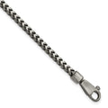 Sterling Silver Antiqued 3.1mm D/C Square Franco Chain
