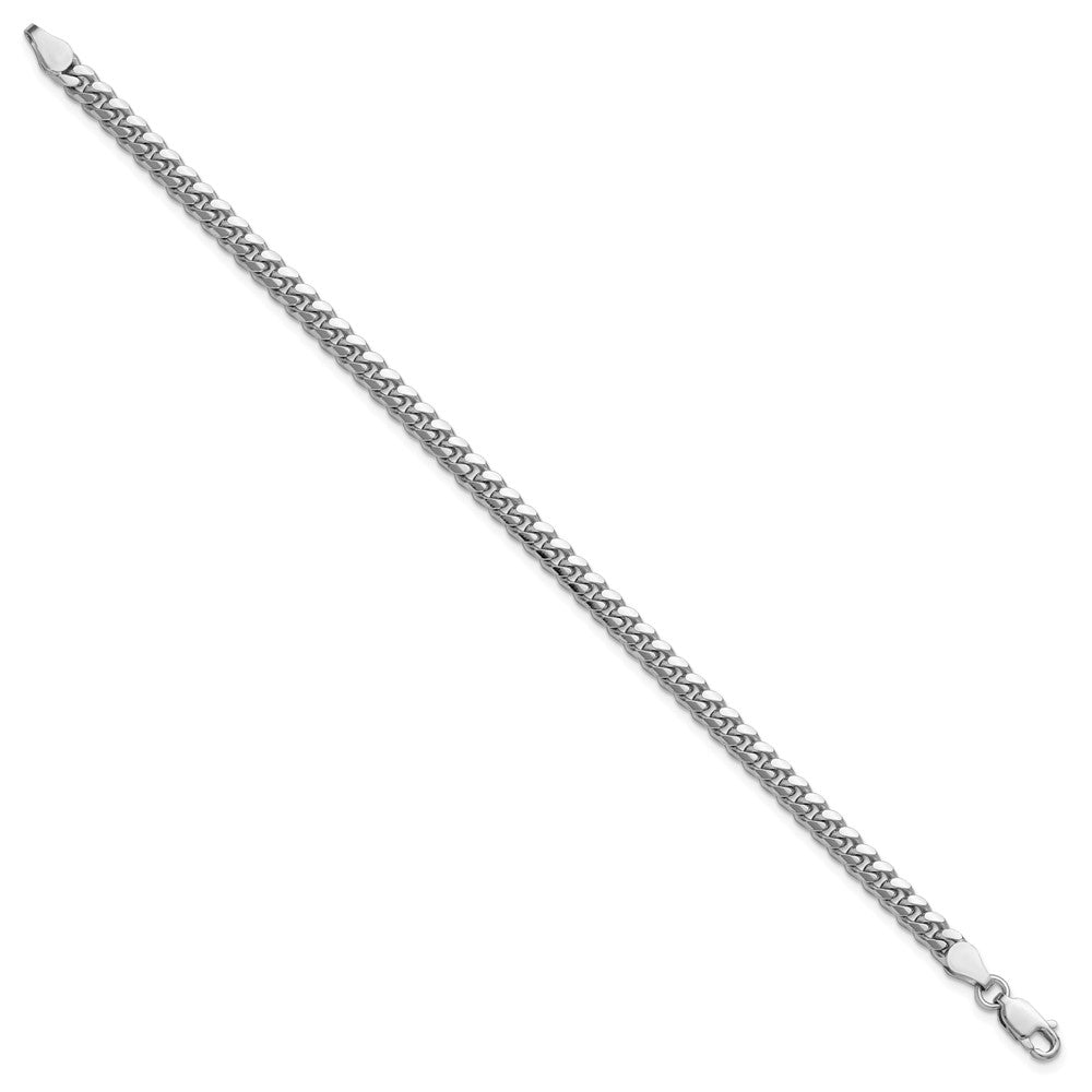 Sterling Silver Rhodium-plated 4mm Domed w/ Side D/C Curb Chain