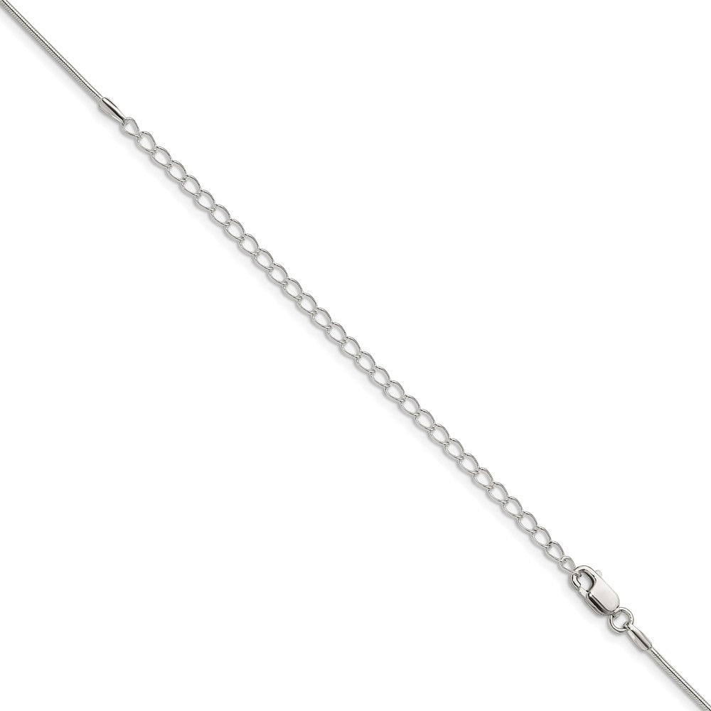 Sterling Silver 1mm Snake Chain w/4in ext.