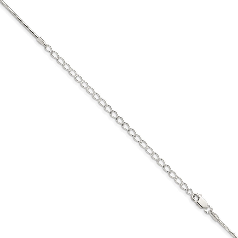 Sterling Silver 1.25mm Snake Chain w/4in ext.