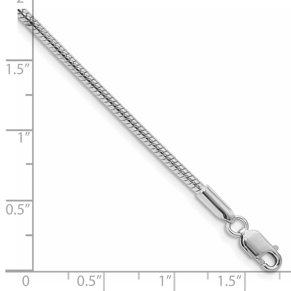Sterling Silver Rhodium-plated 2mm Snake Chain