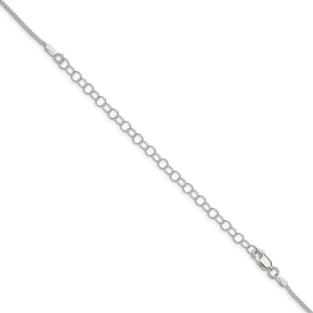 Sterling Silver 1.25mm Round Spiga Chain w/4in ext.
