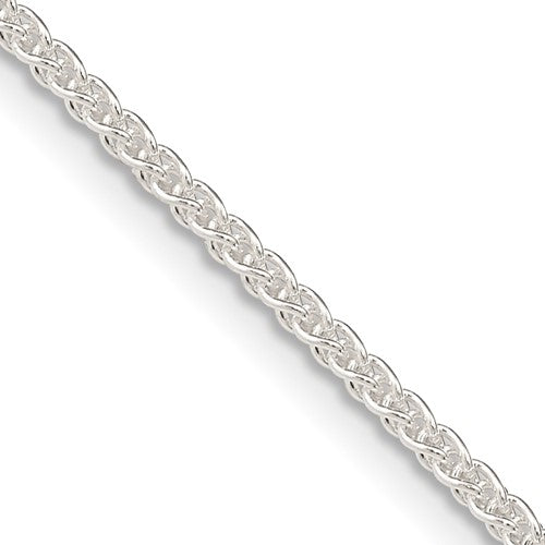 Sterling Silver 1.6mm Round Spiga Chain w/4in ext.