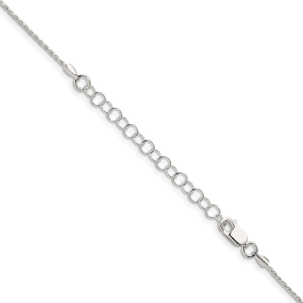 Sterling Silver 1.25mm Diamond-cut Round Spiga Chain w/2in ext.