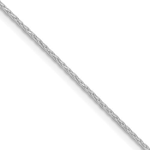 Sterling Silver Rhodium-plated 1.25mm Diamond-cut Round Spiga Chain