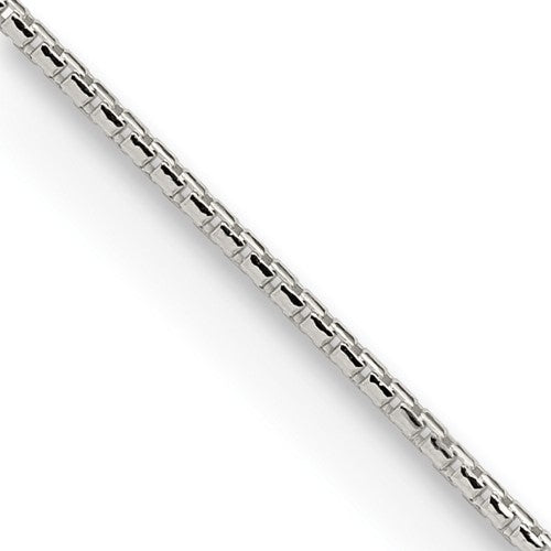 Sterling Silver 1.1mm Diamond-cut Round Box Chain w/2in ext.