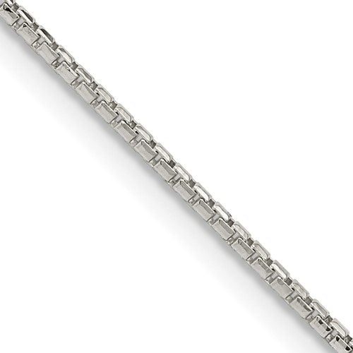 Sterling Silver 1.3mm Diamond-cut Round Box Chain w/4in ext.