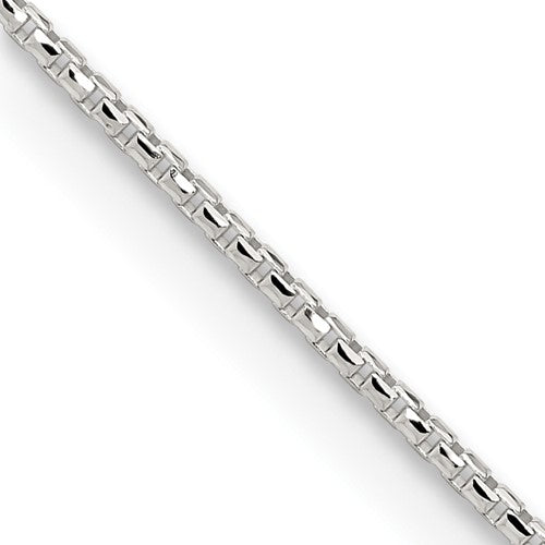 Sterling Silver 1.5mm Diamond-cut Round Box Chain w/2in ext.