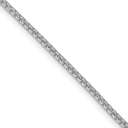 Sterling Silver Rhodium-plated 1.75mm Diamond-cut Round Box Chain