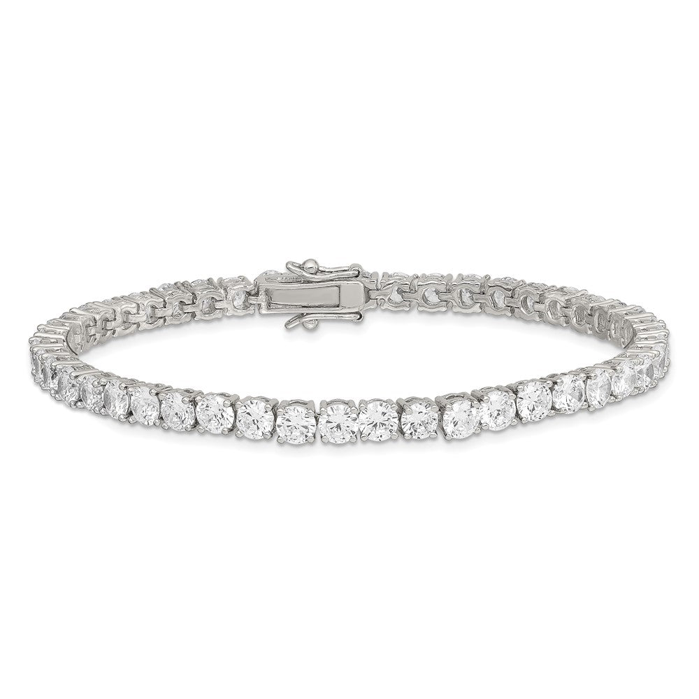 Sterling Silver Rhodium-plated CZ Tennis Bracelet