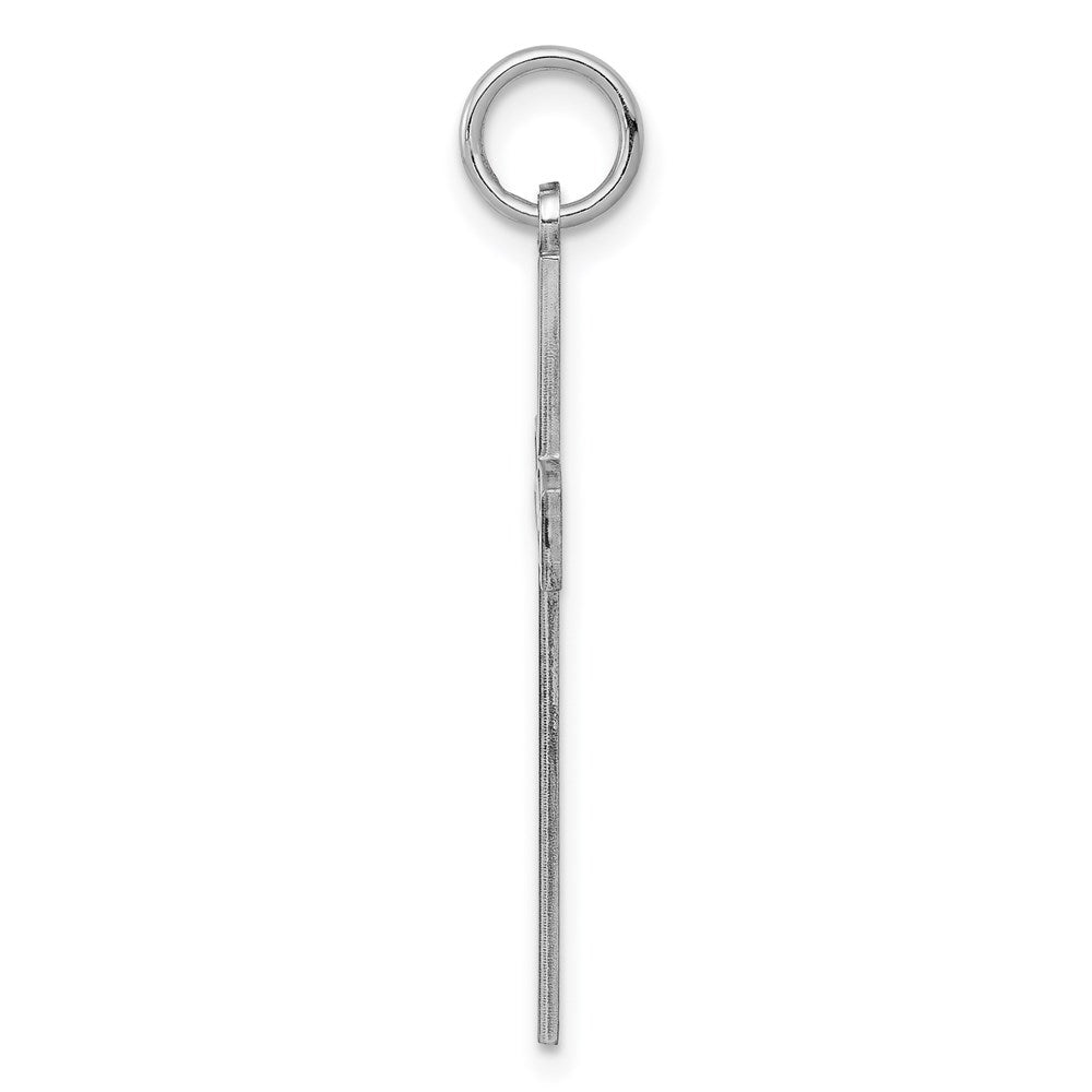 Sterling Silver Rhodium-plated Laser Cut Cross Pendant