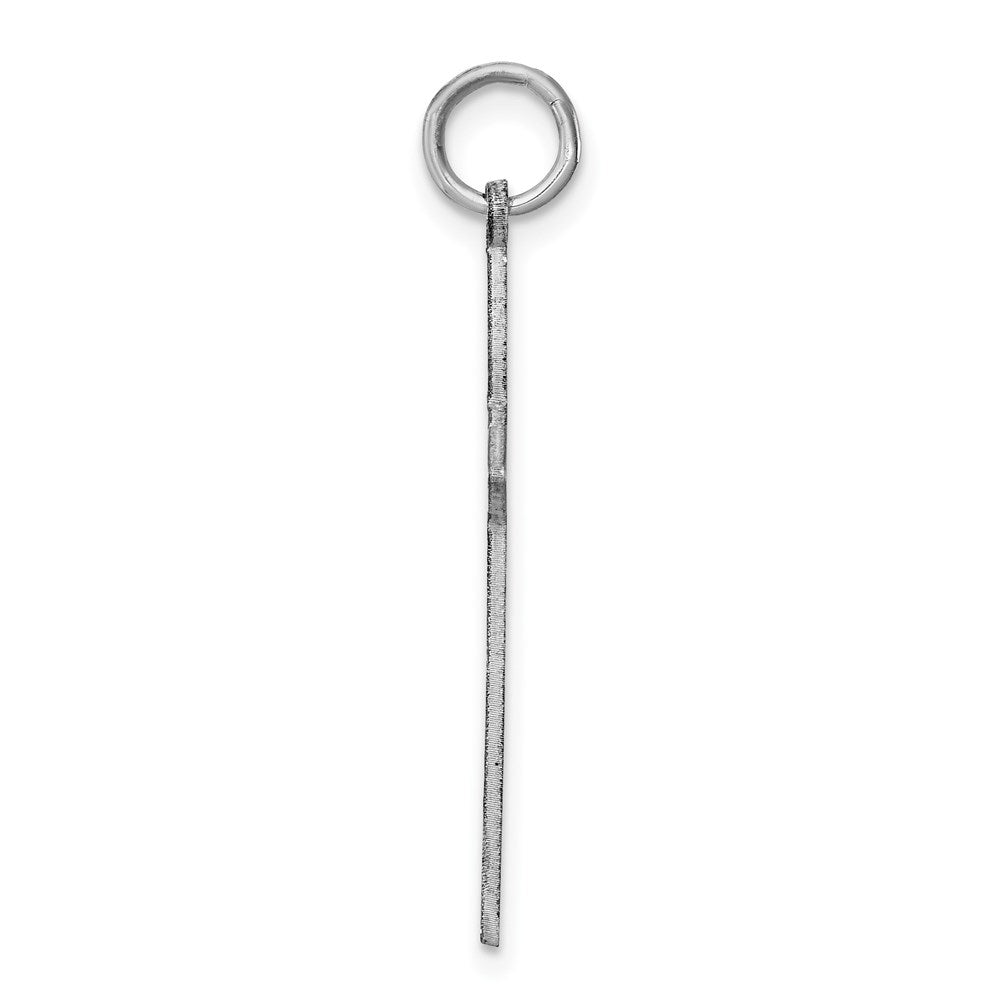 Sterling Silver Rhodium-plated Laser Cut Cross Pendant