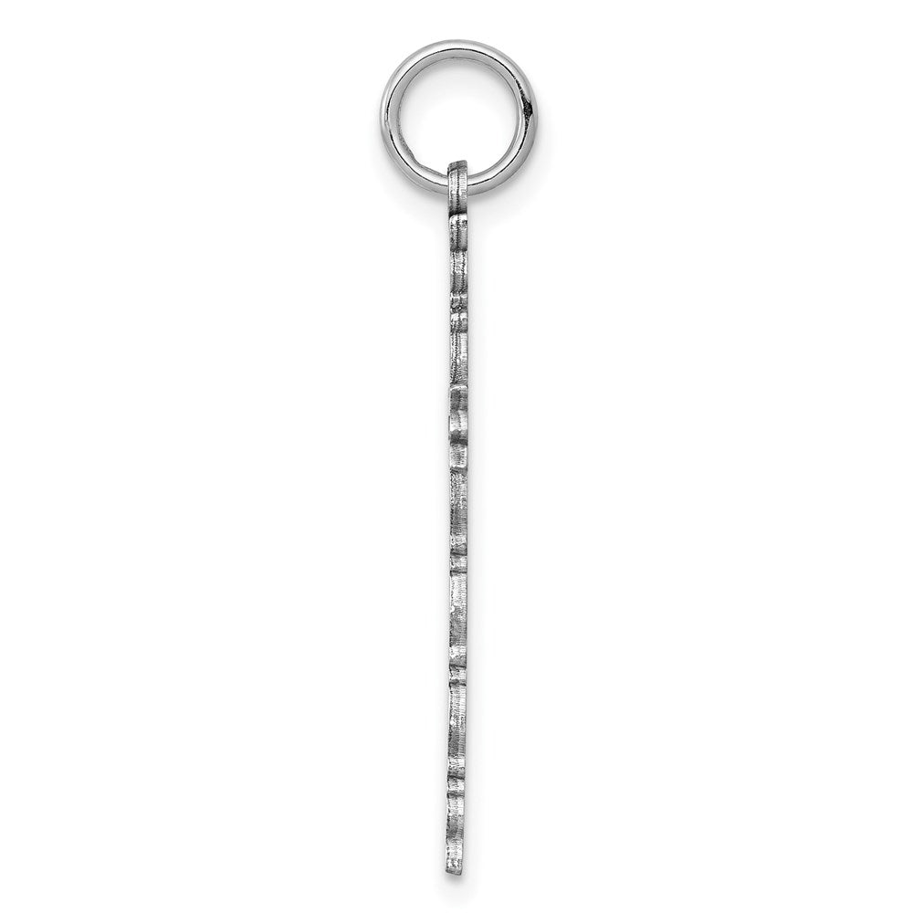 Sterling Silver Rhodium-plated Laser Cut Cross Pendant