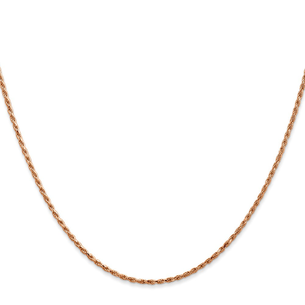 14k Rose Gold 1.5mm D/C Machine-made Rope Chain