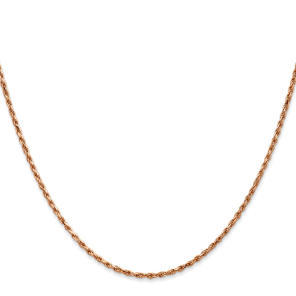 14k Rose Gold 1.8mm D/C Machine-made Rope Chain
