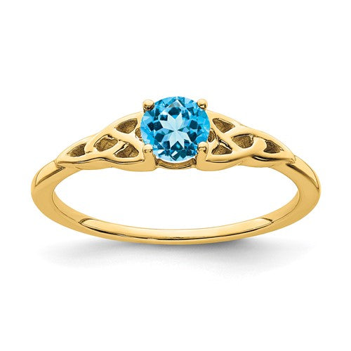 10k Blue Topaz Celtic Knot Ring