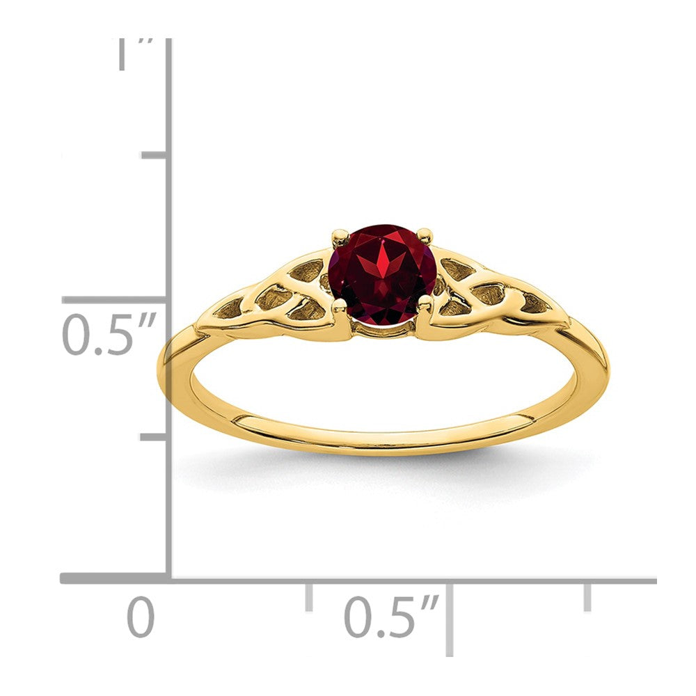 10k Garnet Celtic Knot Ring
