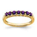 10k Amethyst and Diamond 7-stone Ring