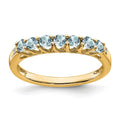 10k Aquamarine and Diamond 7-stone Ring