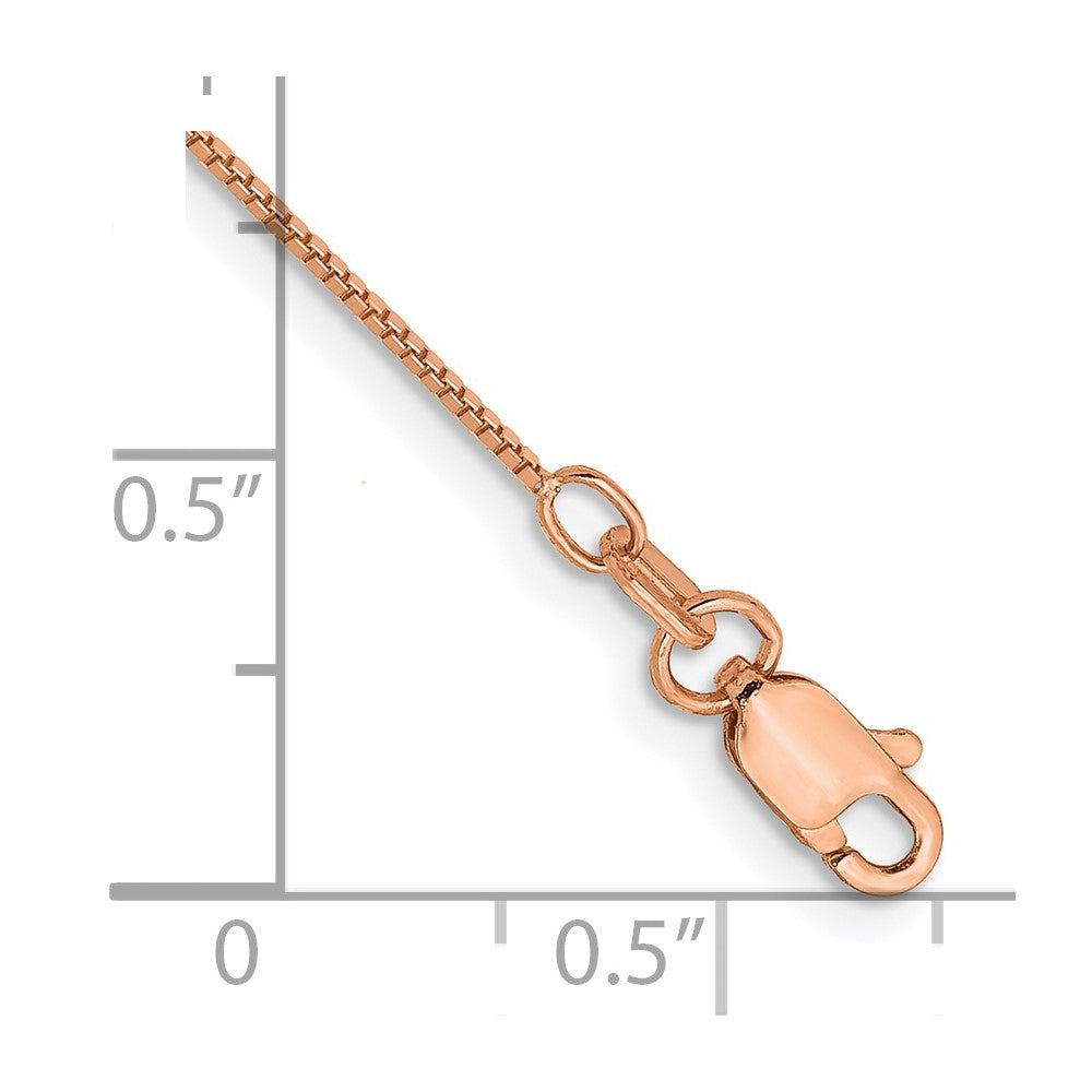 14k Rose Gold .70mm Box Chain Anklet