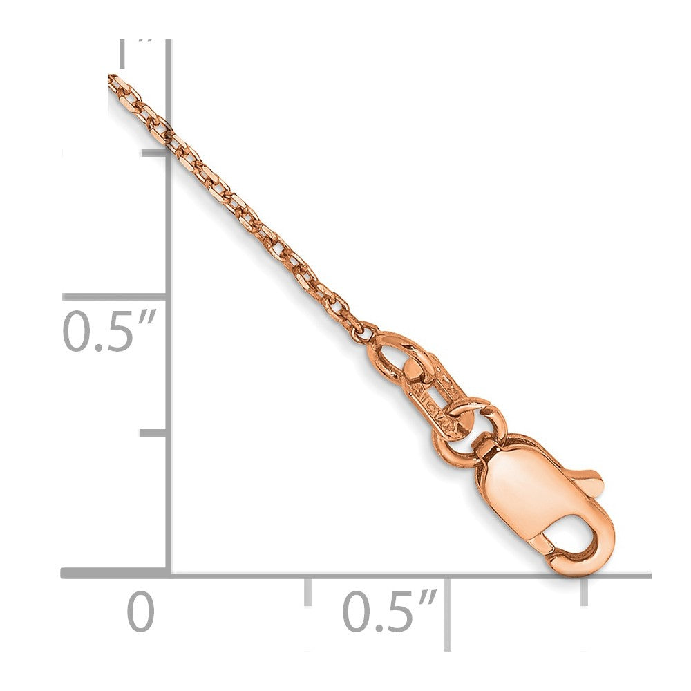 14k Rose Gold 1.0mm D/C Cable Chain Anklet