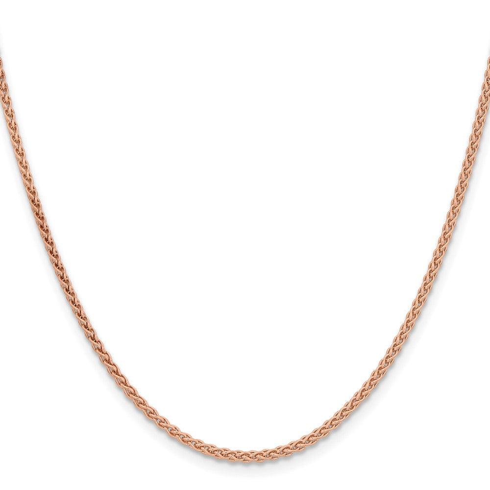 14k Rose Gold 2.1mm Solid Polished Spiga Chain